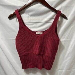 Ramy Brook Women’s Small Red Knit Cece Tank Top Cropped Top